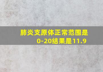 肺炎支原体正常范围是0-20结果是11.9