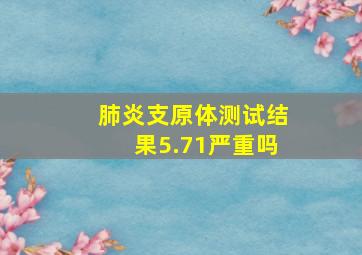 肺炎支原体测试结果5.71严重吗