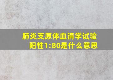 肺炎支原体血清学试验阳性1:80是什么意思