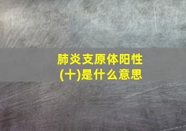 肺炎支原体阳性(十)是什么意思