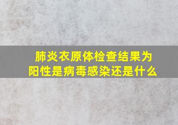 肺炎衣原体检查结果为阳性是病毒感染还是什么