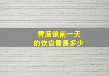 胃肠镜前一天的饮食量是多少