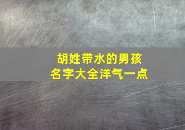 胡姓带水的男孩名字大全洋气一点