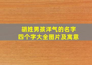 胡姓男孩洋气的名字四个字大全图片及寓意