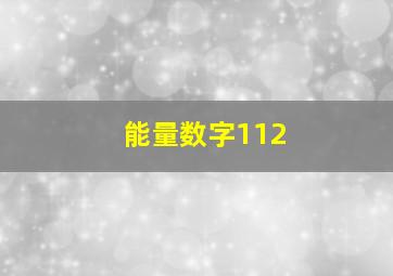 能量数字112