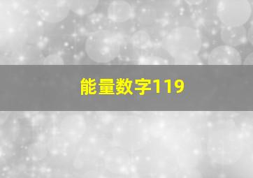 能量数字119