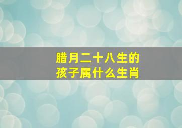 腊月二十八生的孩子属什么生肖