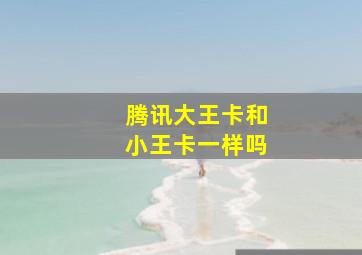 腾讯大王卡和小王卡一样吗