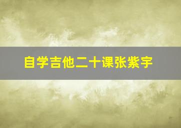 自学吉他二十课张紫宇