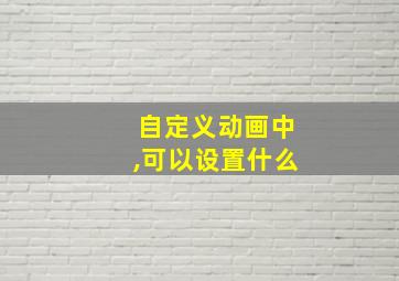 自定义动画中,可以设置什么