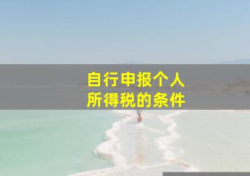 自行申报个人所得税的条件