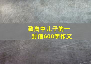 致高中儿子的一封信600字作文