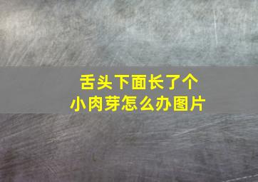 舌头下面长了个小肉芽怎么办图片