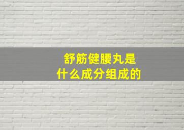 舒筋健腰丸是什么成分组成的