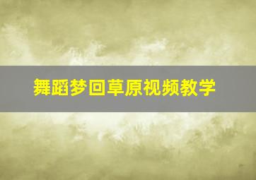 舞蹈梦回草原视频教学