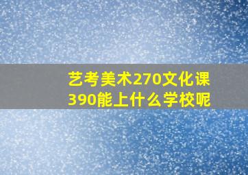 艺考美术270文化课390能上什么学校呢