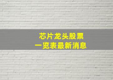 芯片龙头股票一览表最新消息