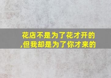 花店不是为了花才开的,但我却是为了你才来的