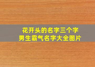 花开头的名字三个字男生霸气名字大全图片