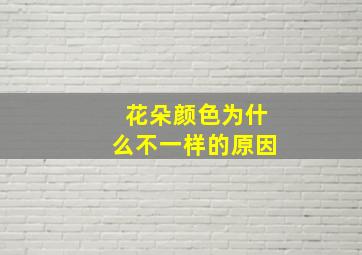 花朵颜色为什么不一样的原因