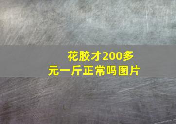 花胶才200多元一斤正常吗图片