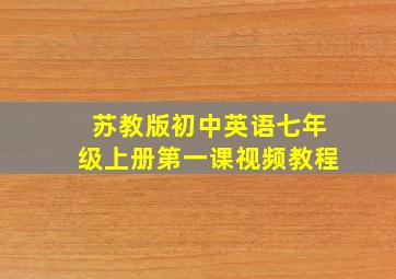 苏教版初中英语七年级上册第一课视频教程