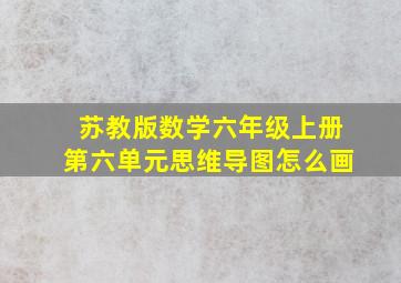 苏教版数学六年级上册第六单元思维导图怎么画