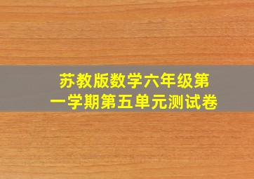 苏教版数学六年级第一学期第五单元测试卷