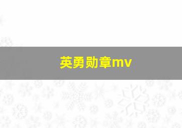 英勇勋章mv