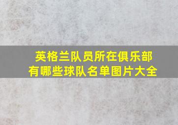 英格兰队员所在俱乐部有哪些球队名单图片大全