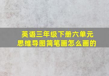 英语三年级下册六单元思维导图简笔画怎么画的