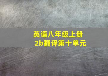 英语八年级上册2b翻译第十单元