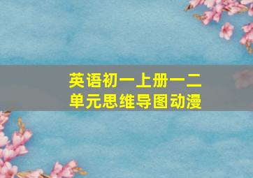 英语初一上册一二单元思维导图动漫