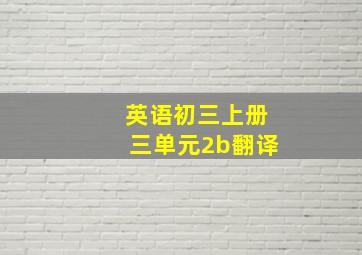 英语初三上册三单元2b翻译