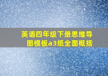 英语四年级下册思维导图模板a3纸全面概括