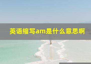 英语缩写am是什么意思啊