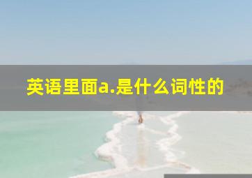 英语里面a.是什么词性的