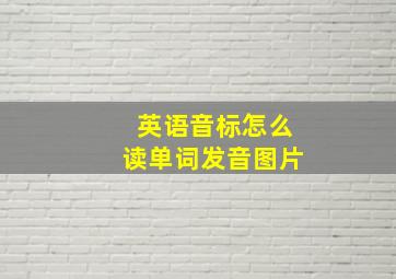 英语音标怎么读单词发音图片