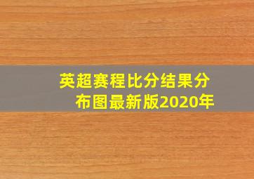 英超赛程比分结果分布图最新版2020年