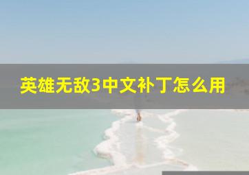 英雄无敌3中文补丁怎么用