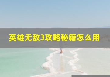 英雄无敌3攻略秘籍怎么用