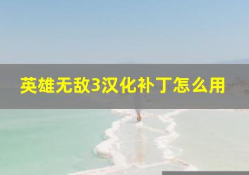 英雄无敌3汉化补丁怎么用