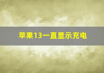 苹果13一直显示充电