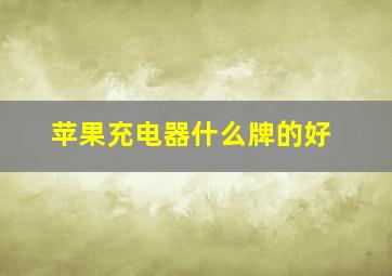 苹果充电器什么牌的好