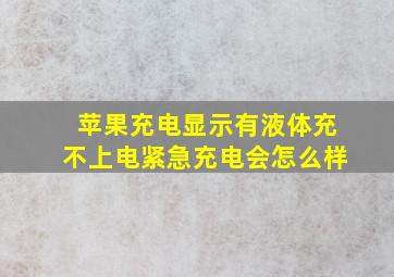 苹果充电显示有液体充不上电紧急充电会怎么样