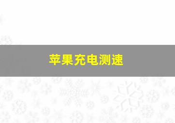 苹果充电测速