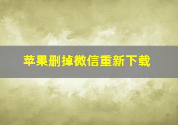 苹果删掉微信重新下载