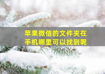 苹果微信的文件夹在手机哪里可以找到呢