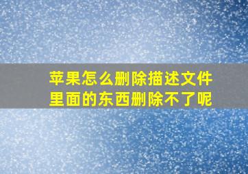 苹果怎么删除描述文件里面的东西删除不了呢