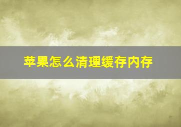 苹果怎么清理缓存内存